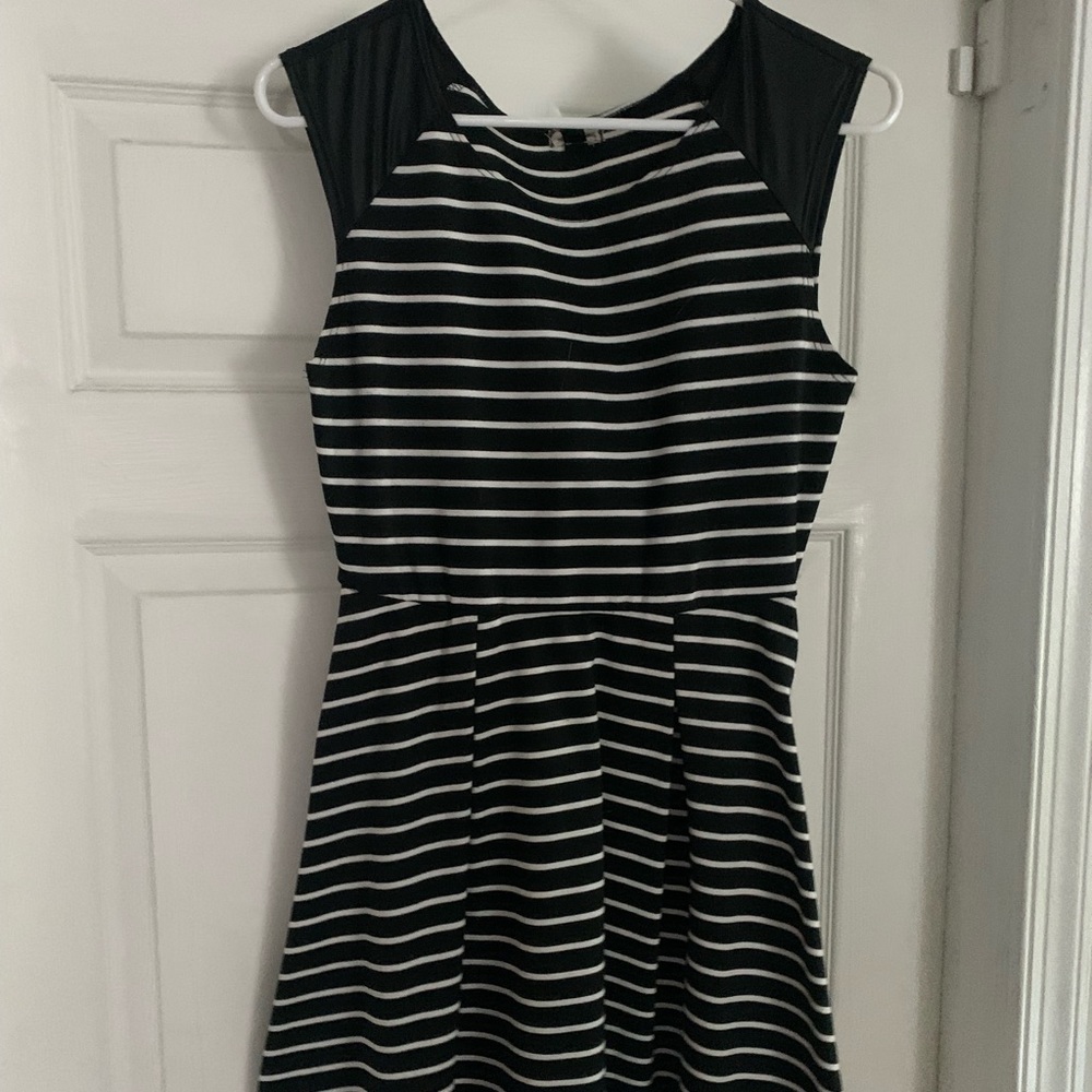 Black and white stripe dress - size medium